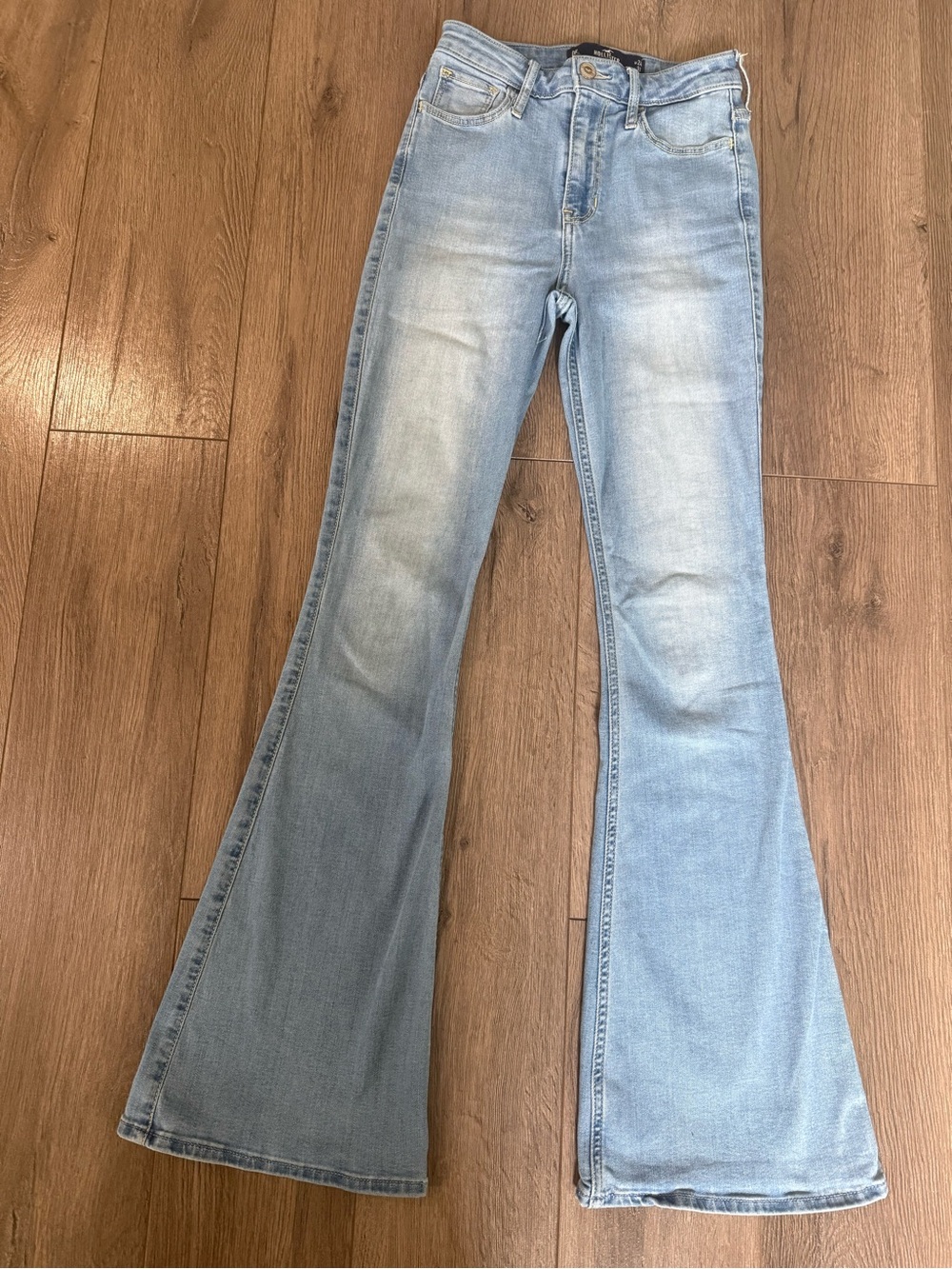 Hollister Light Blue High-Rise Flare Jeans